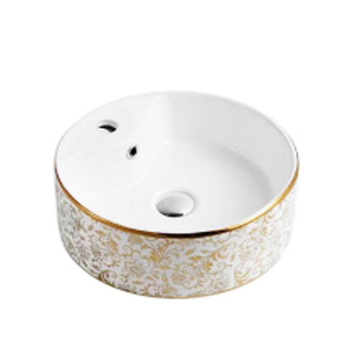 Lavabo tròn hoa văn NL-LB07